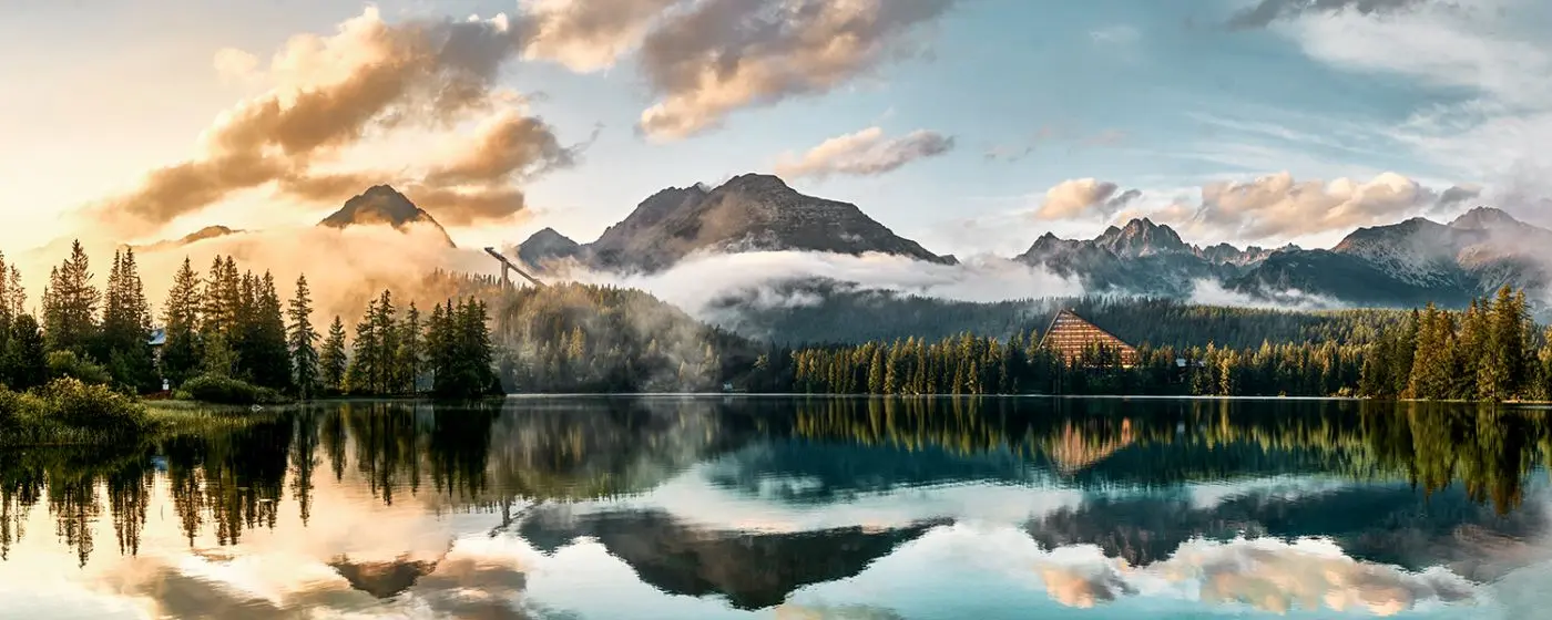 Glasbild Lake in Tatras 50 x 125 cm