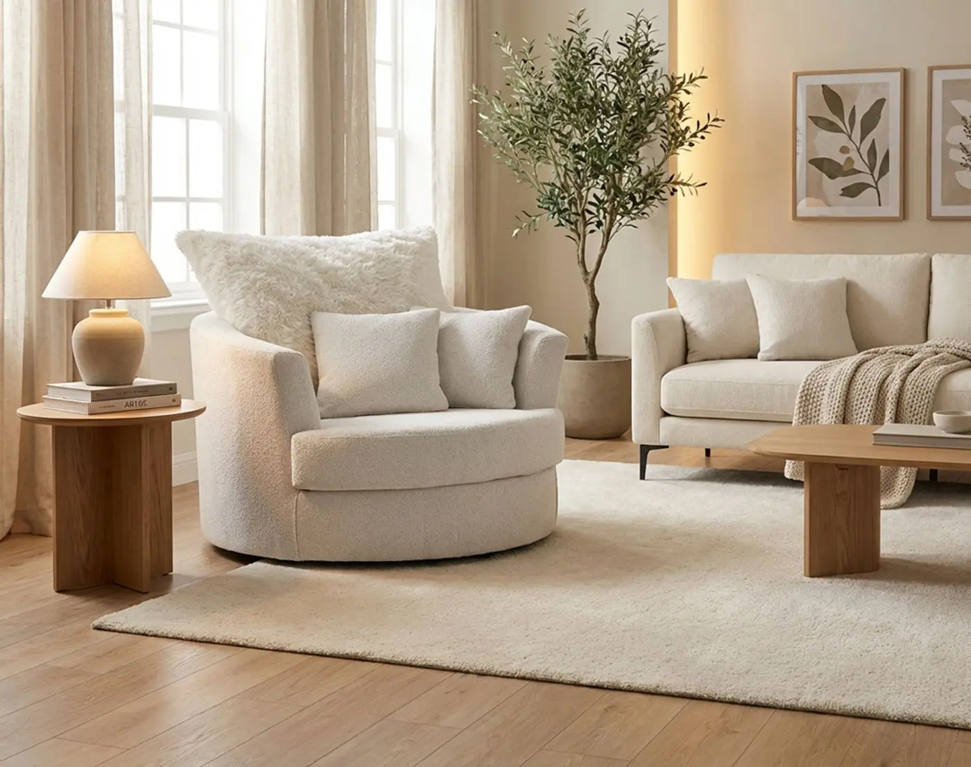 Sessel Leni hellbeige drehbar