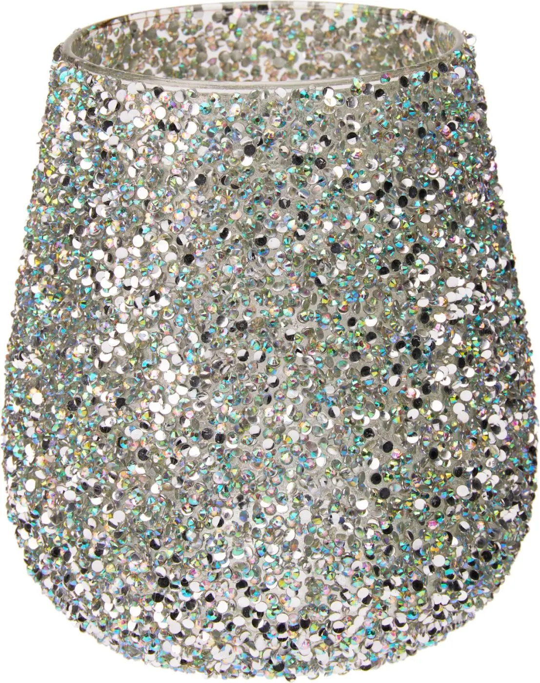 Teelichthalter silber/grün