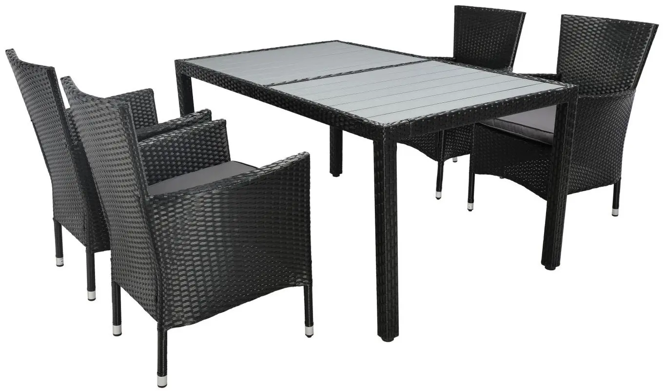 Outdoor-Sitzgruppe mit Tisch grau