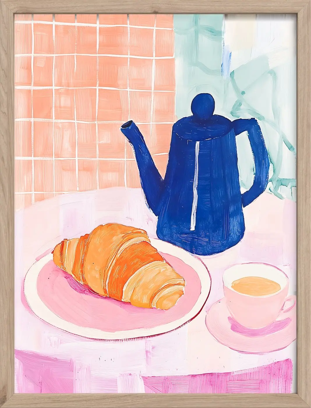 Bild gerahmt Croissant 30 x 40 cm