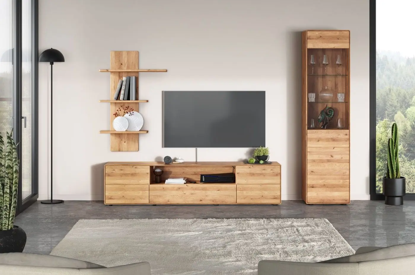 TV-Lowboard WZ-0663 Wildeiche massiv