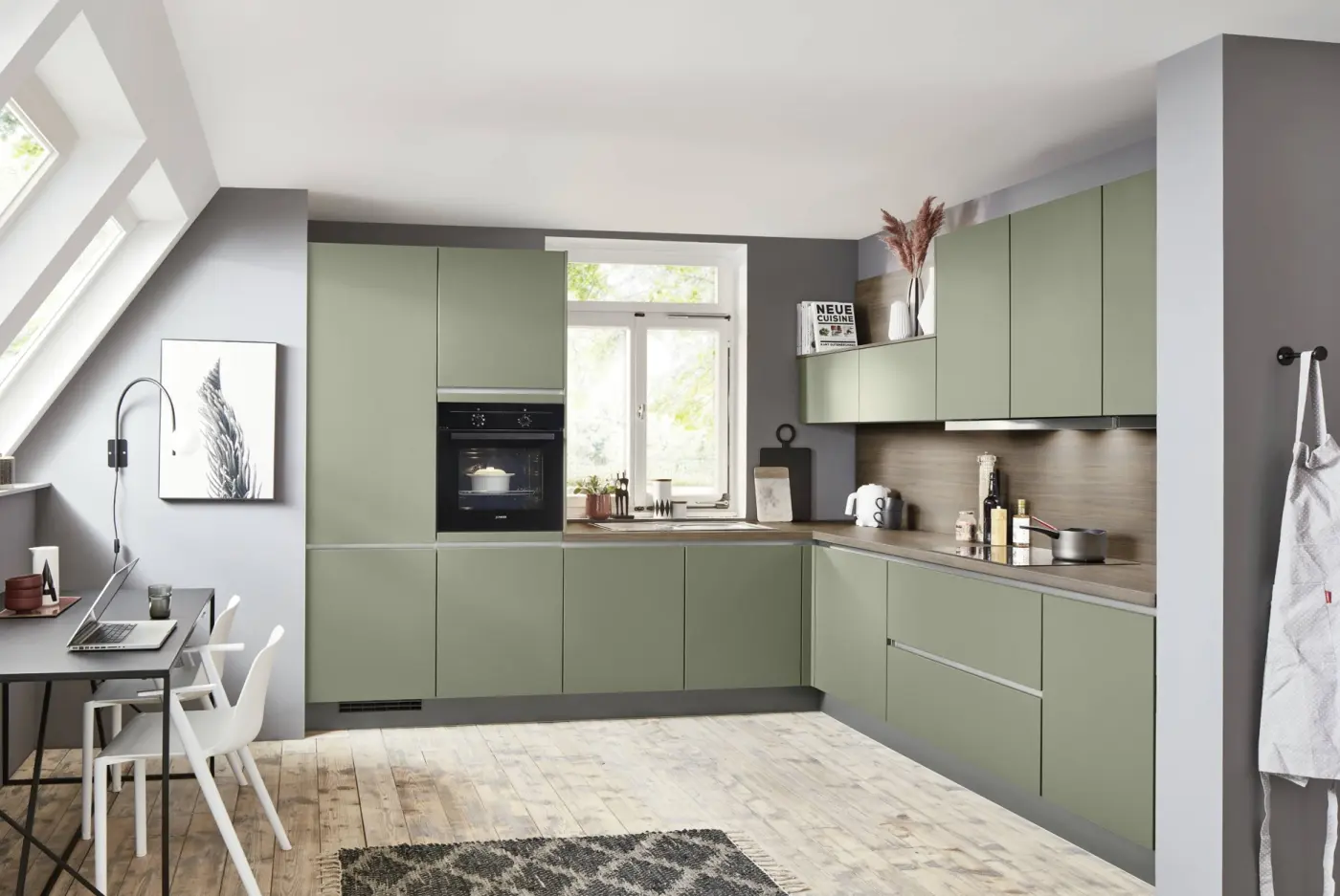 Winkelküche nobilia Senso Lack Olive