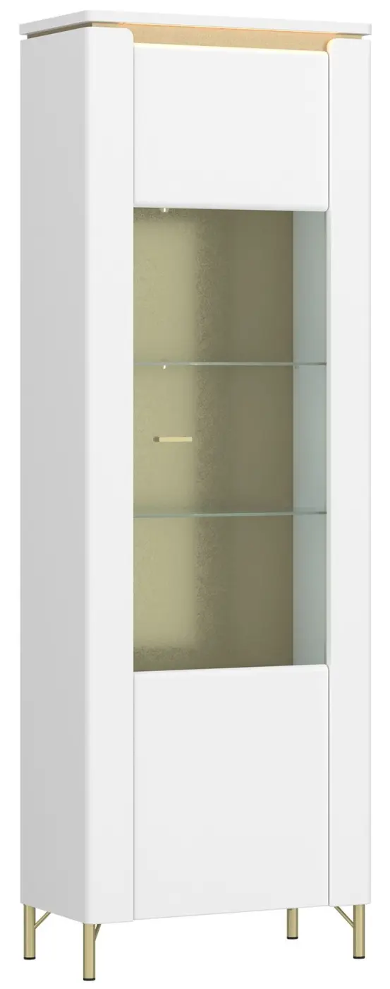 Vitrine Lazio in Weiß / Gold