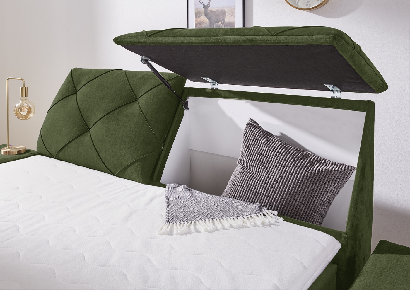 Boxspringbett Vivien Max 180 x 200 cm grün