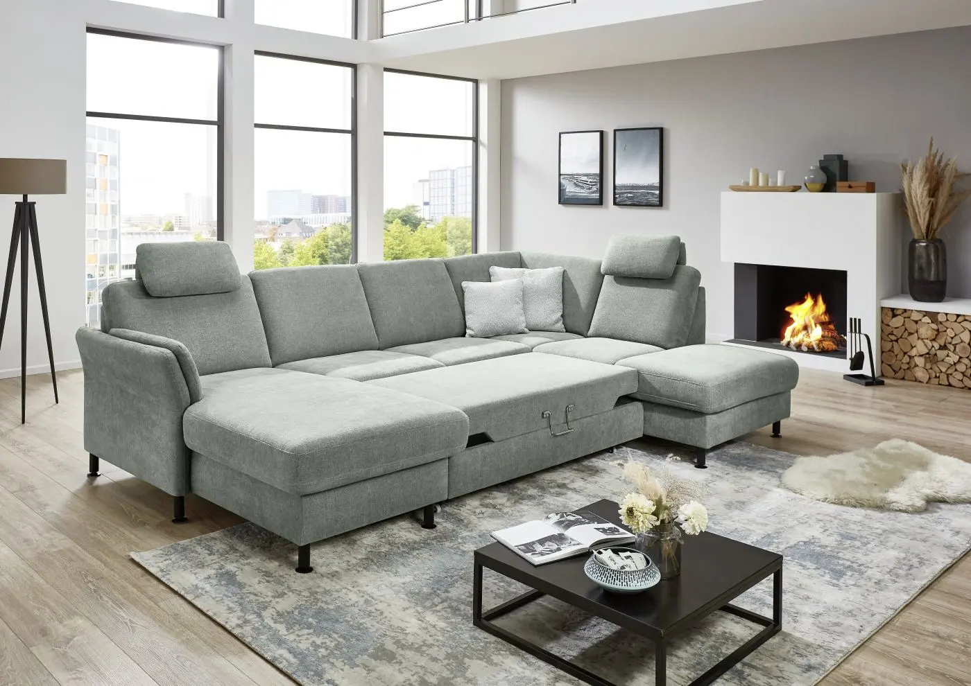 Wohnlandschaft couchliebe. LS404520 ice mit Zusatzfunktionen