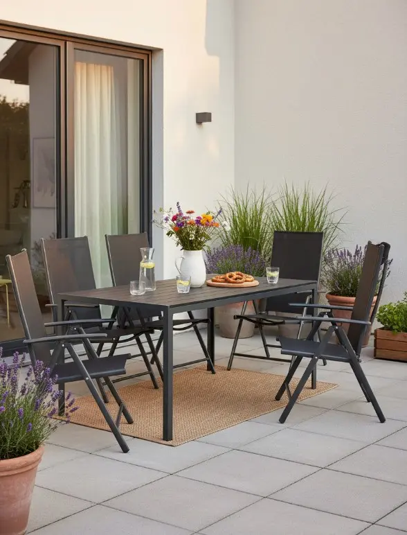 Gartentisch 150 x 90 anthrazit