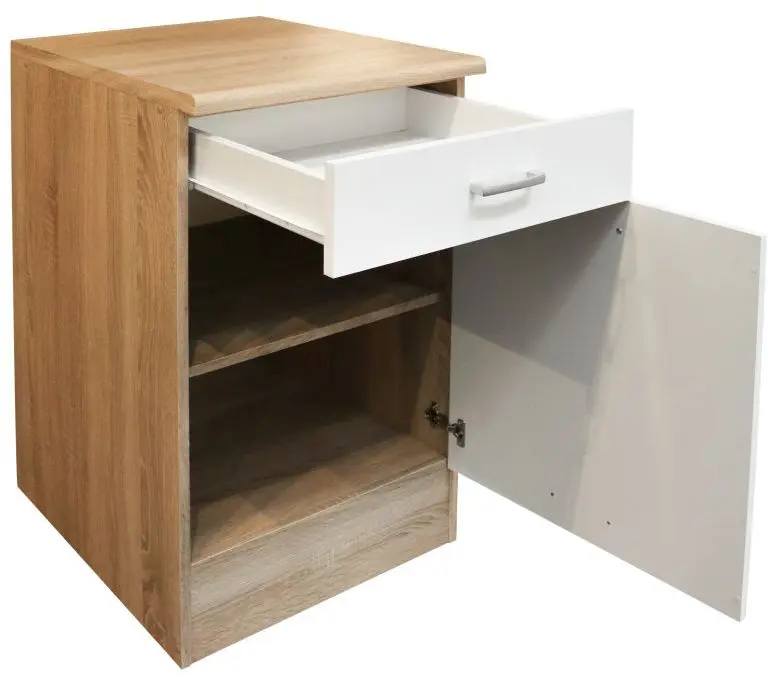 Unterschrank Andy 50 cm Sonoma Eiche/weiß