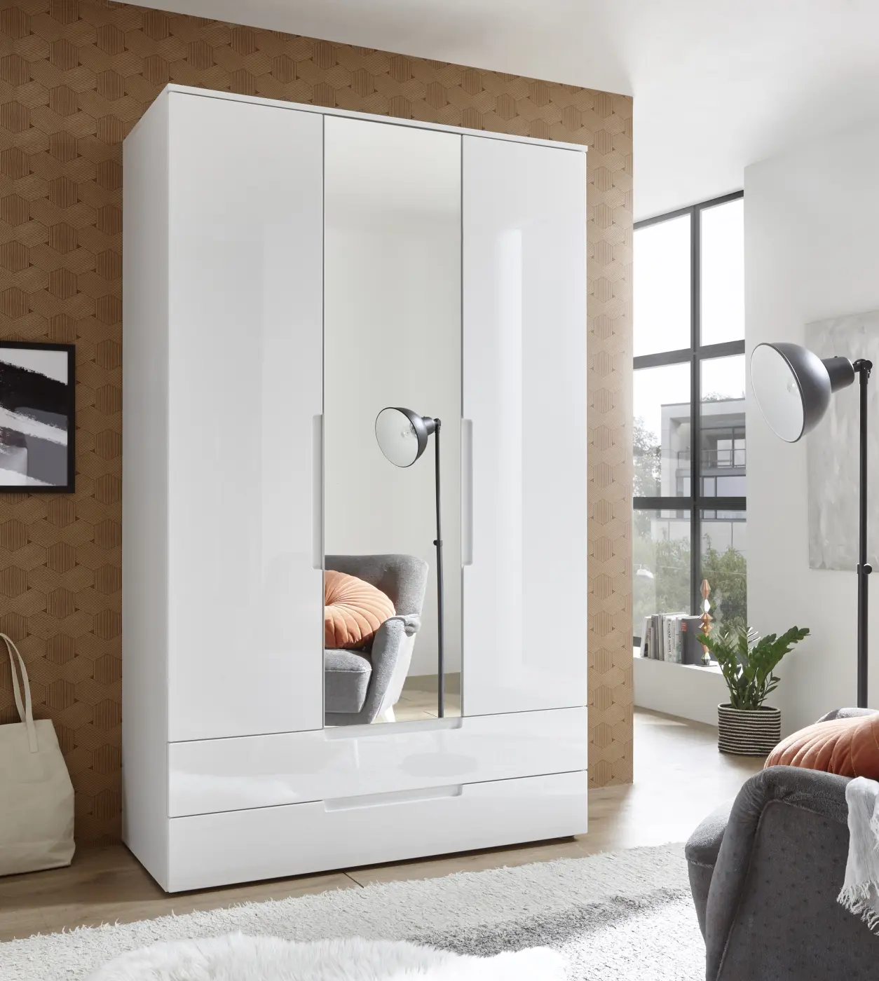 Drehtürenschrank Spice 3-türig weiß