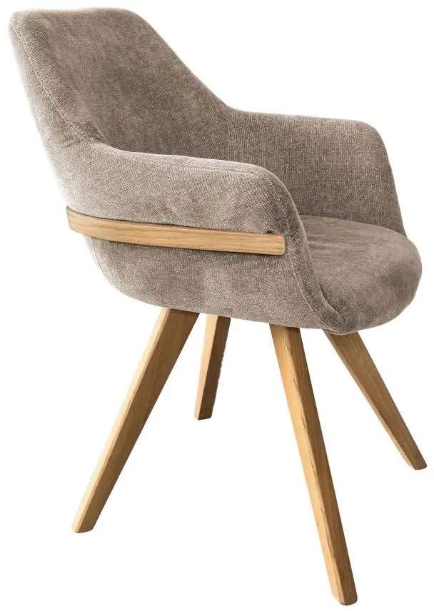 Armlehnstuhl ST-0720 taupe Massivholzgestell