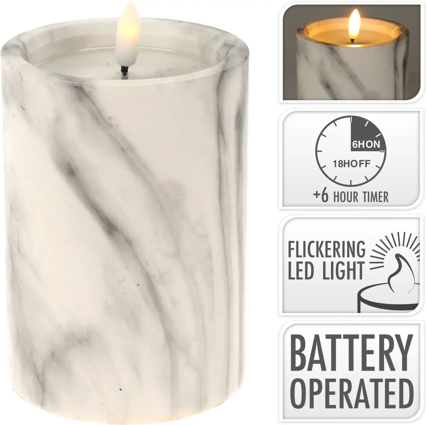 LED-Kerze marmoriert
