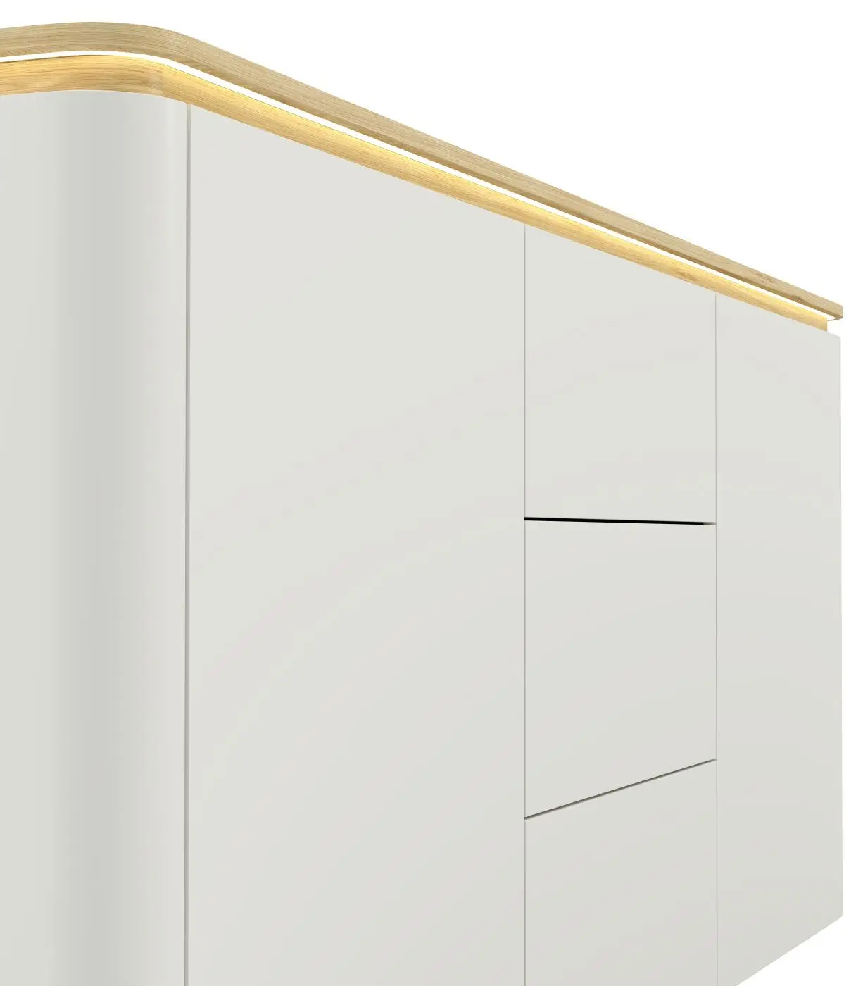 Sideboard Namur weiß matt/Eiche hell mit Beleuchtung
