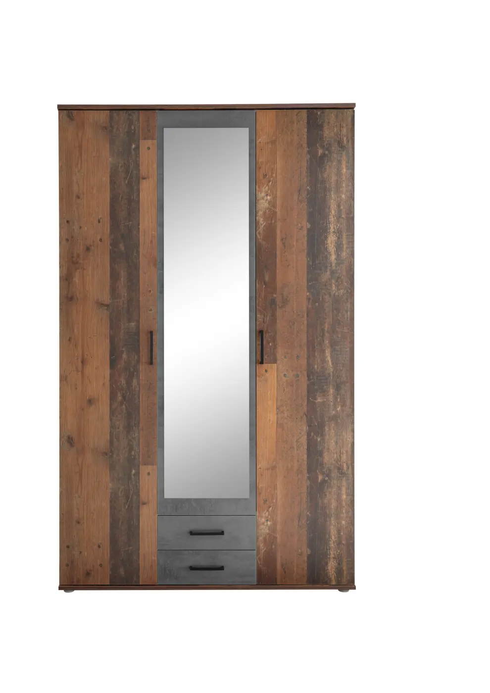 Drehtürenschrank Chicago 3-türig Old Style dunkel/Betonoxid Drehtürenschrank Chicago 3-türig Old Style dunkel/Betonoxid