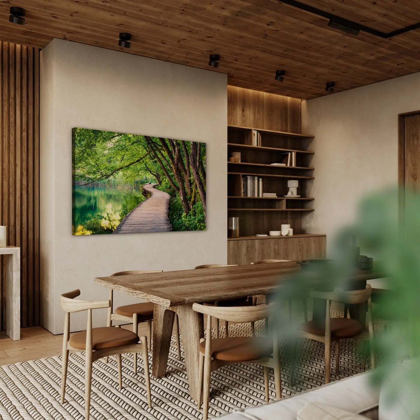 Leinwandbild Lake Path 85 x 113 cm