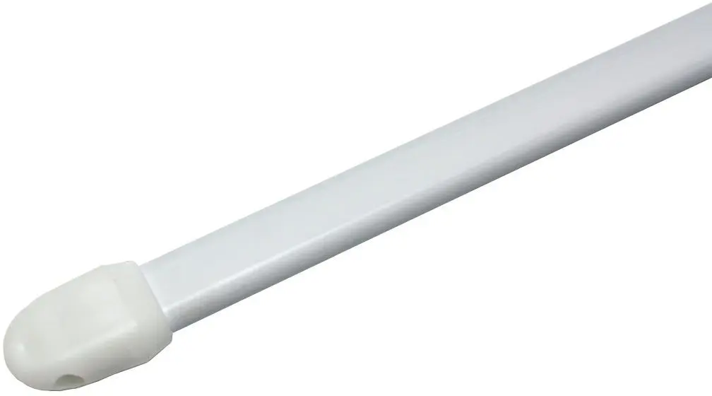 Vitragenstange flachoval weiß 100 - 160 cm
