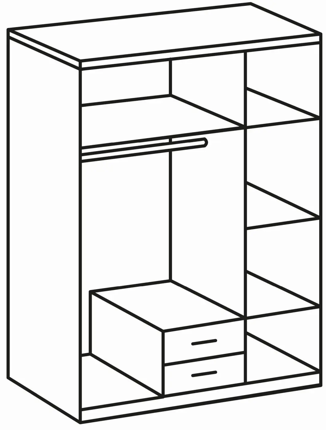Kleiderschrank Soest 3-türig graphit