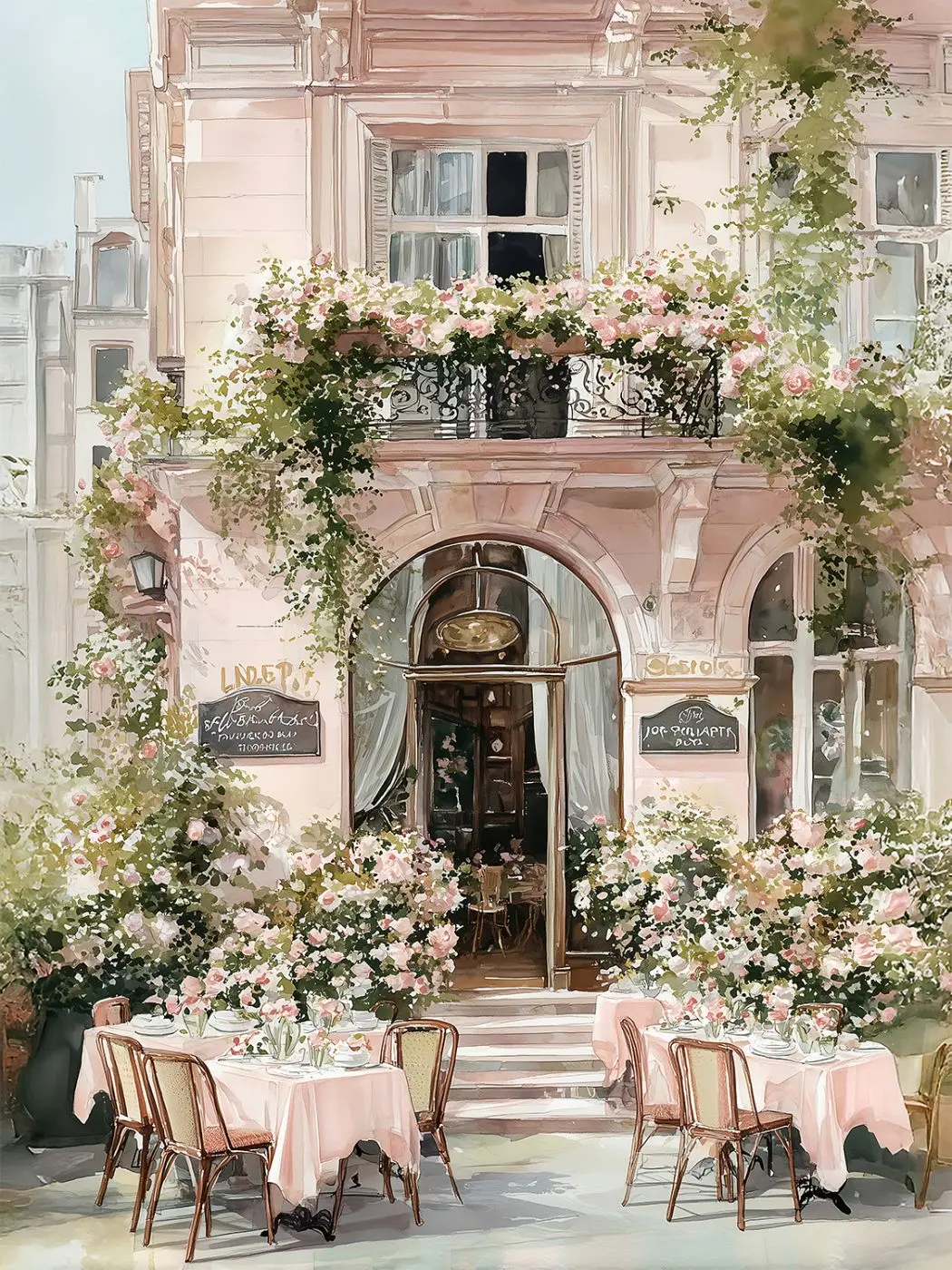 Leinwandbild Cafe de Fleurs 60 x 80 cm