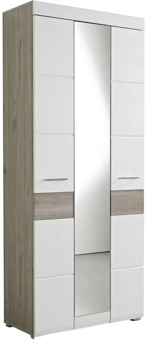  Garderobenschrank Funny Silbereiche / weiß