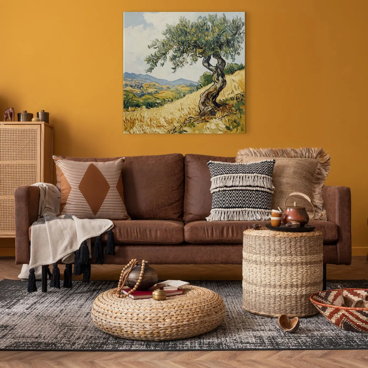 Leinwandbild Summer field 80 x 80 cm