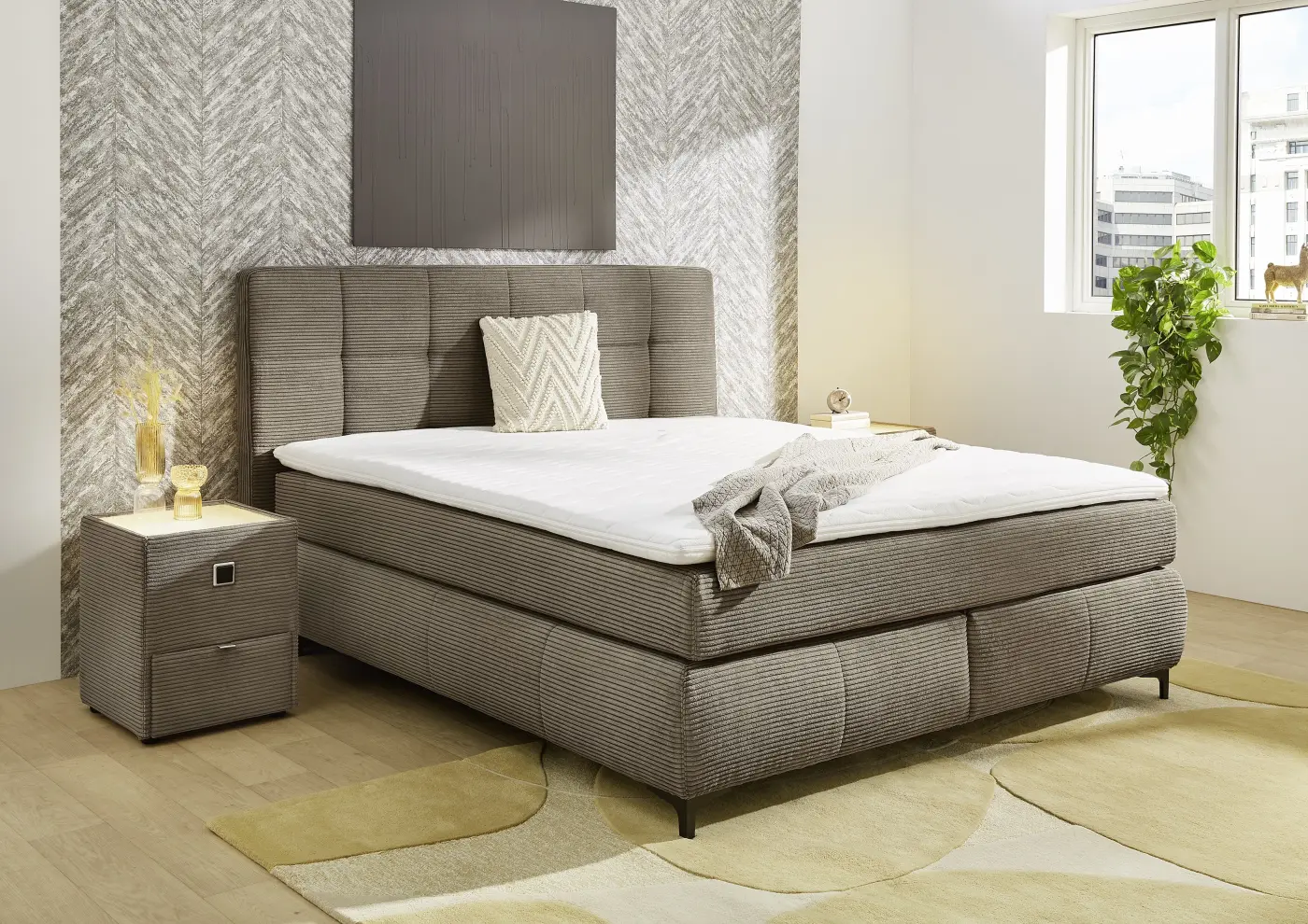 Boxspringbett Beatrice Mix 180 x 200 cm taupe Boxspringbett Beatrice Mix 180 x 200 cm taupe