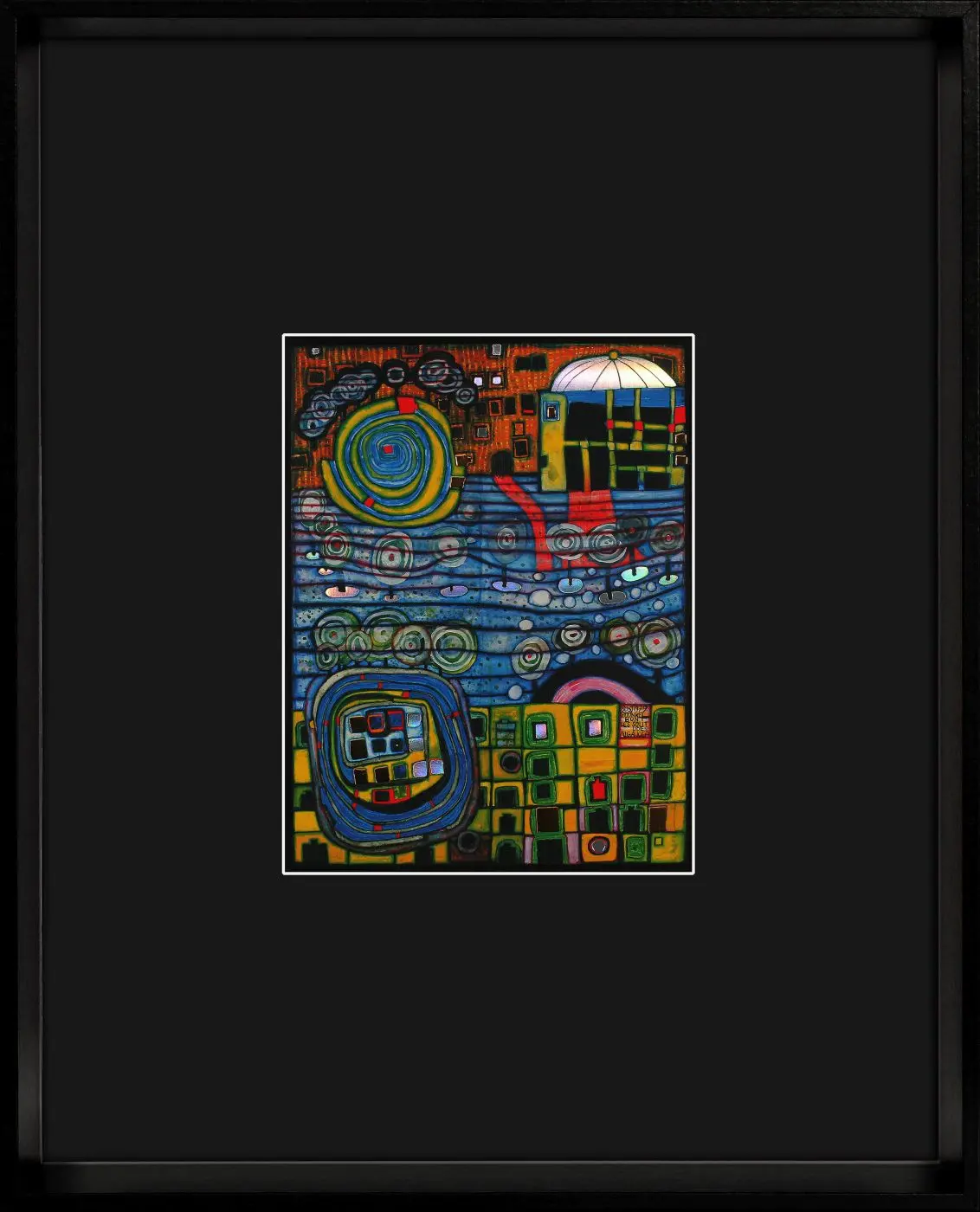 Gerahmte Kunstkarte "Die vier Einsamkeiten" 25 x 31 cm