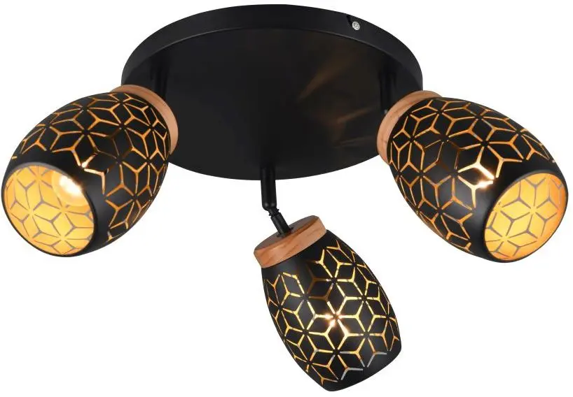 Rondellstrahler 3er Bidar 27 x 58 cm schwarz/gold