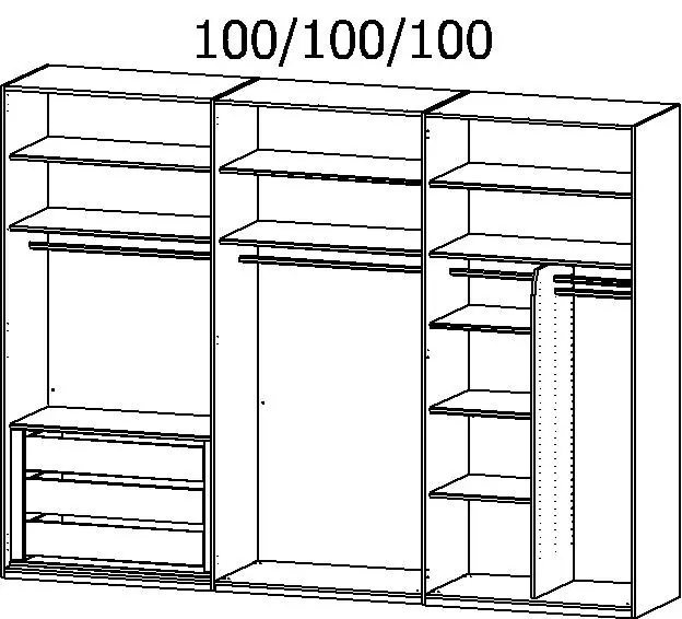 Drehtürenschrank Montclar 6-türig weiß matt
