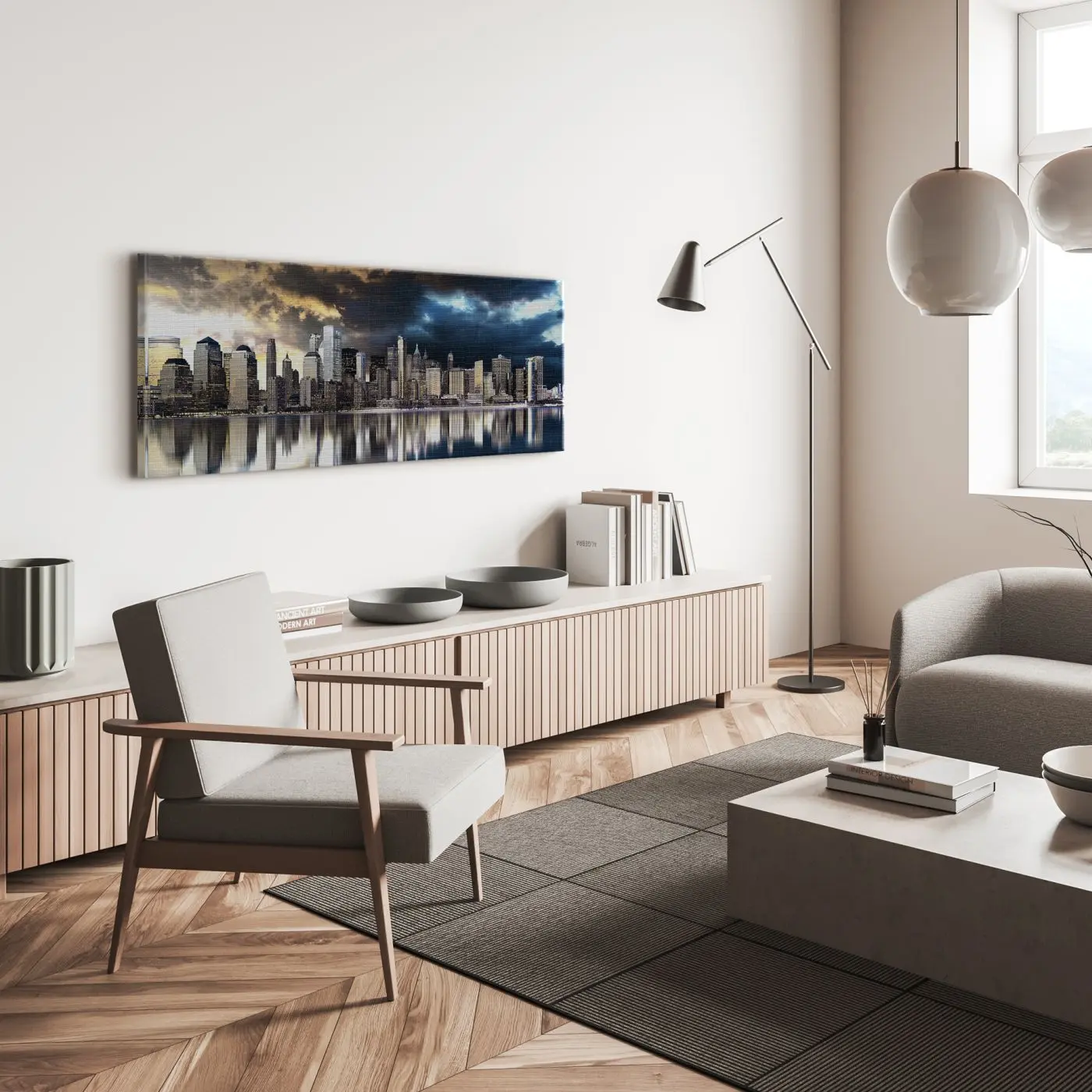 Leinwandbild Gold city 60 x 150 cm Leinwandbild Gold city 60 x 150 cm