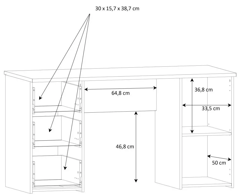 Schreibtisch Net307 Artisan Eiche/weiß