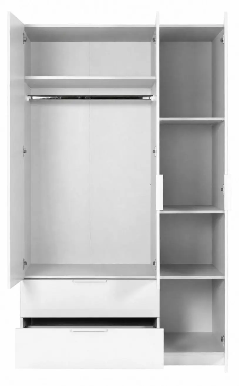 Drehtürenschrank Espresso 3-türig weiß