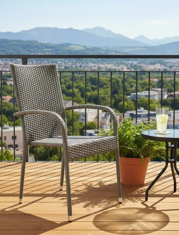 Gartenstuhl grau stapelbar