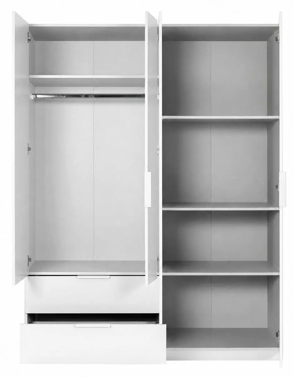 Drehtürenschrank Espresso 4-türig weiß