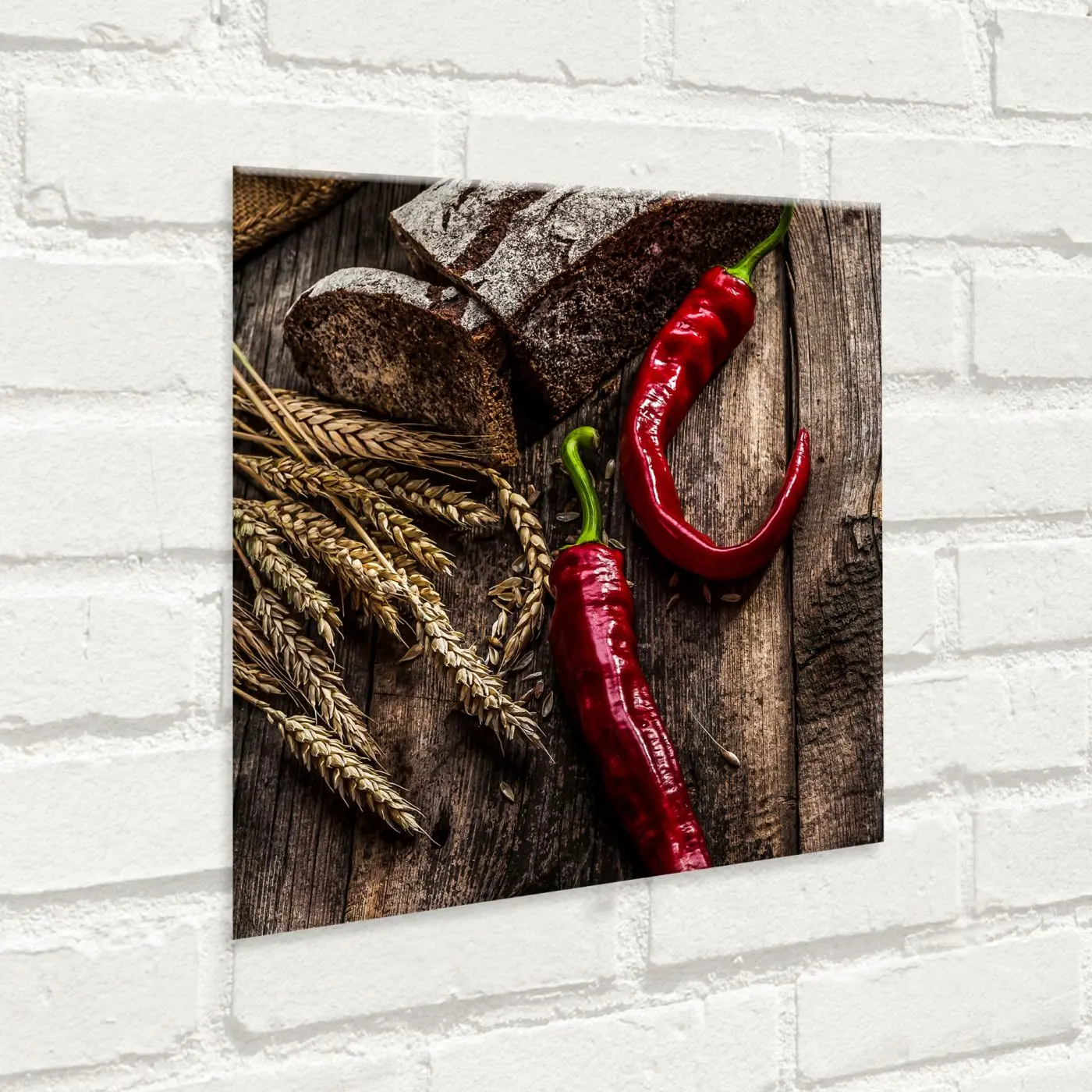 Glasbild Peppers 30 x 30 cm