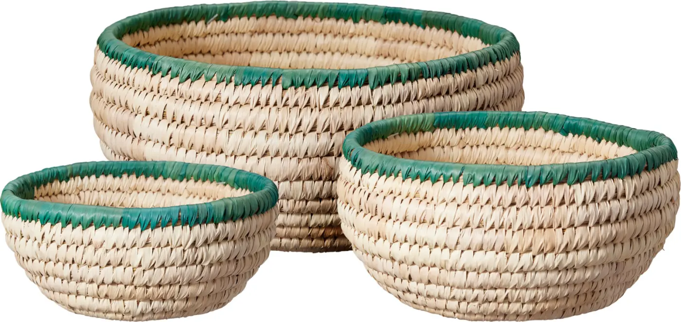 Korbset mit farbigem Rand