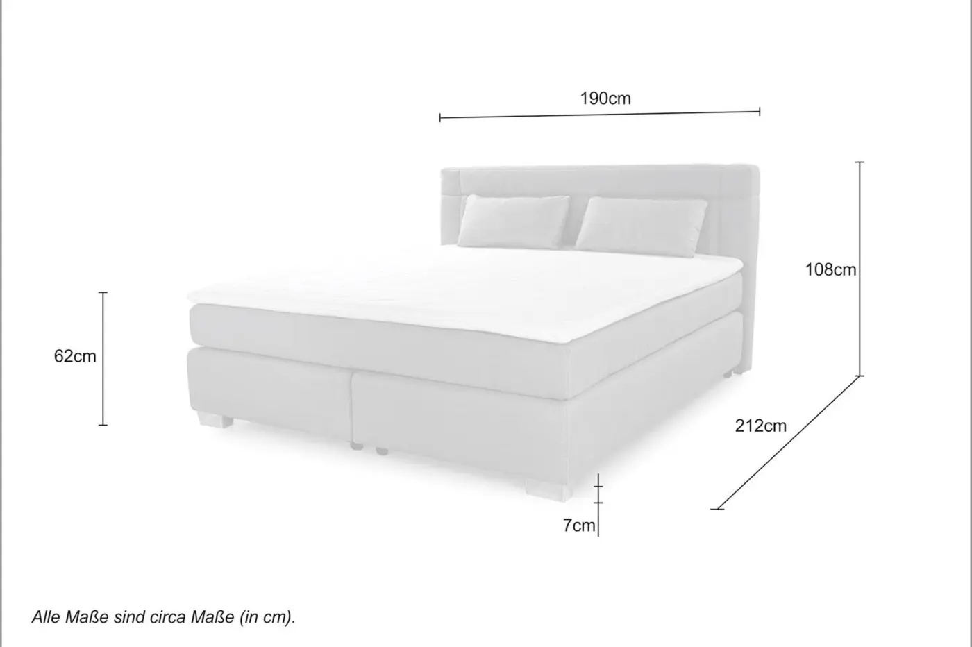 Boxspringbett Romana Max beige 180 x 200 xm Boxspringbett Romana Max beige 180 x 200 xm