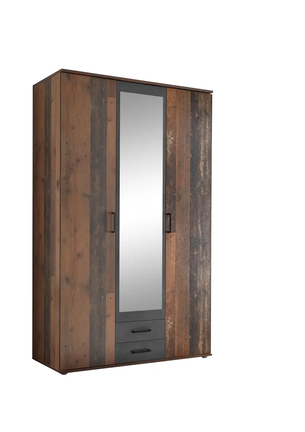 Drehtürenschrank Chicago 3-türig Old Style dunkel/Betonoxid Drehtürenschrank Chicago 3-türig Old Style dunkel/Betonoxid