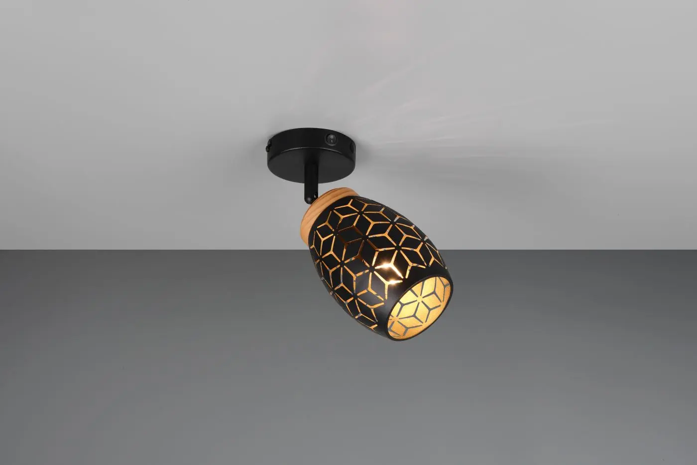 Strahler 1er Bidar 12 x 27 cm schwarz/gold