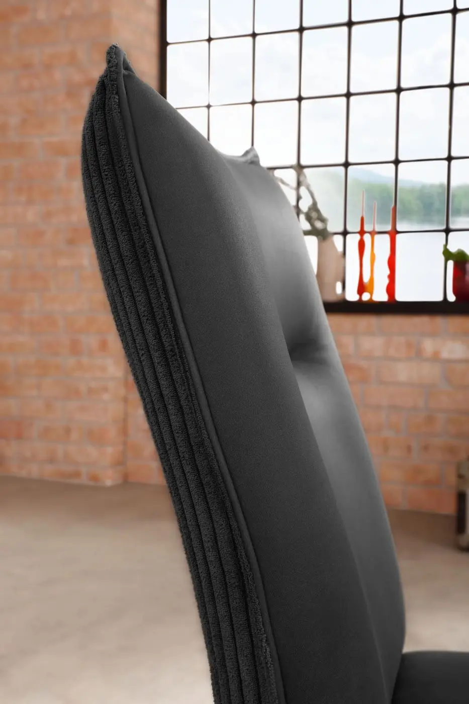 Vierfußstuhl ST-512 Microfaser/ Cord schwarz
