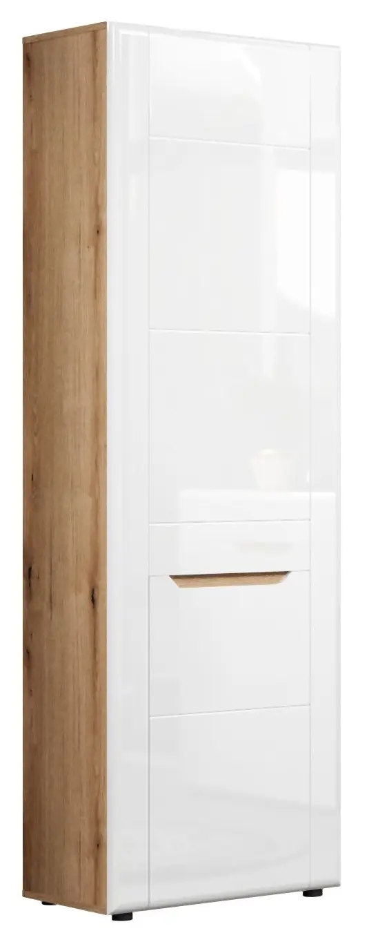 Garderobenschrank Marlon Evoke Eiche/weiß Hochglanz