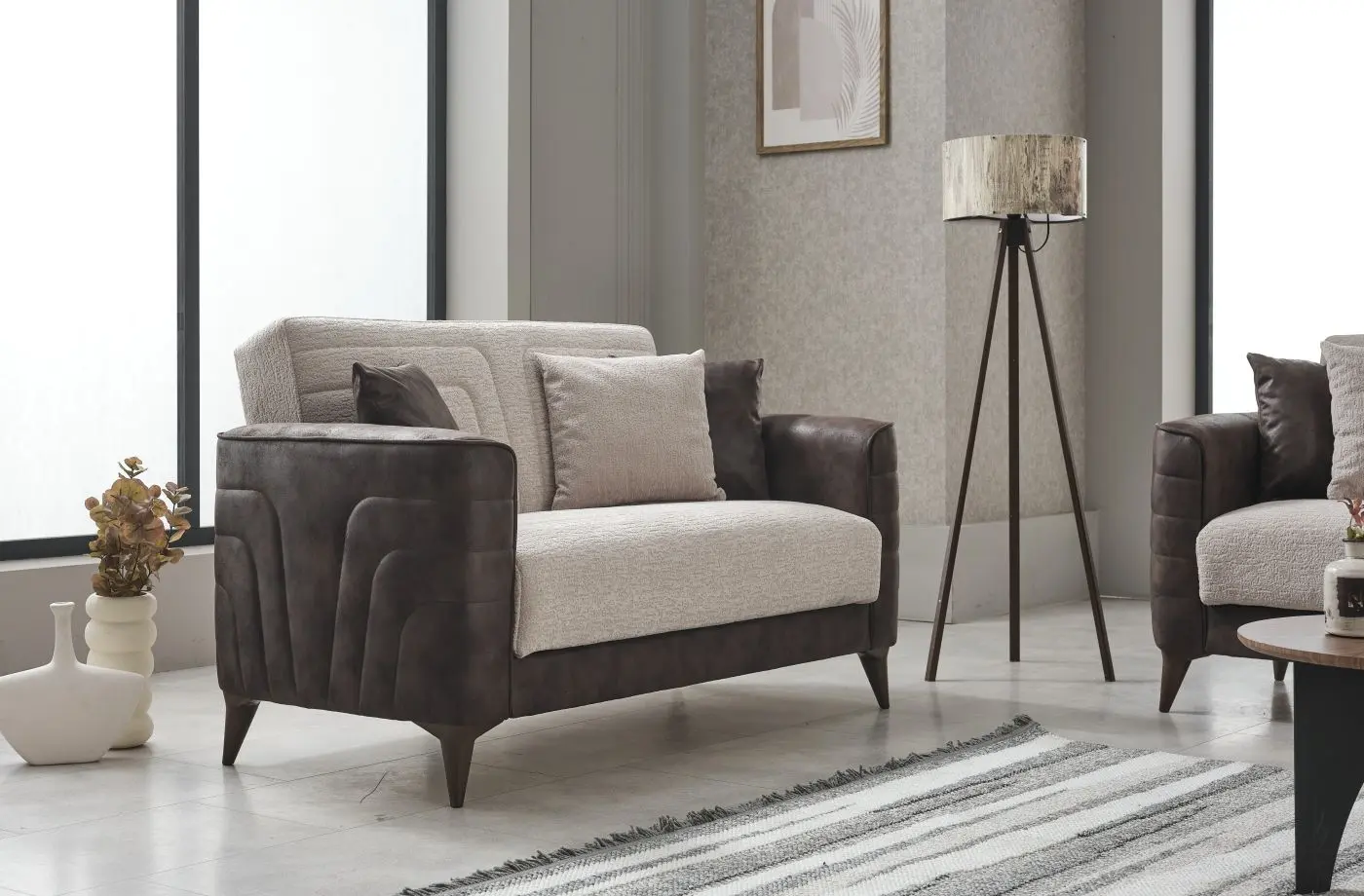 2-Sitzer Alaska braun / beige