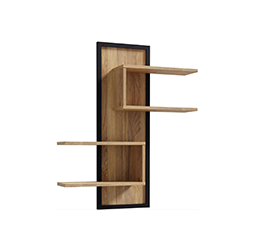 Wandregal in Holzoptik mit Ablagefächern