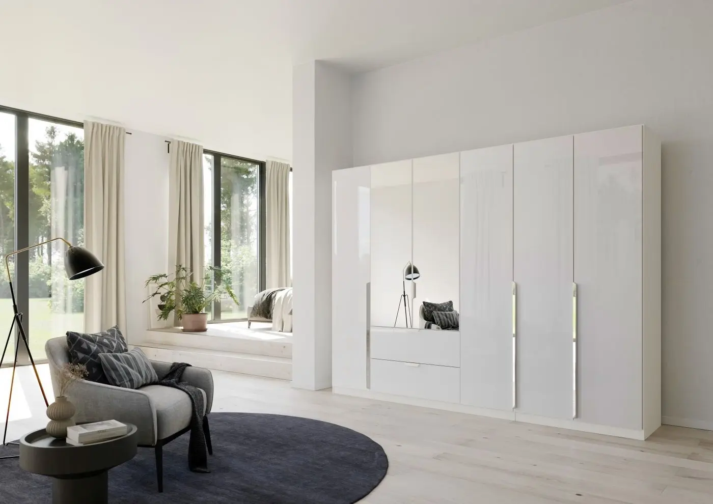 Drehtürenschrank Ragona Spin 6-türig weiß