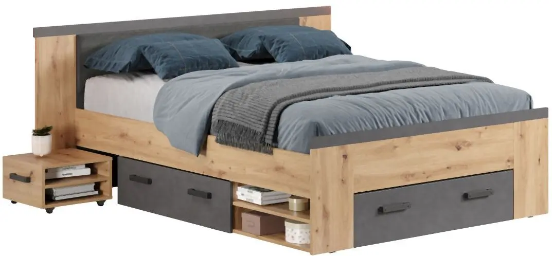 Bett Follow 180 x 200 Artisan Eiche / Matera
