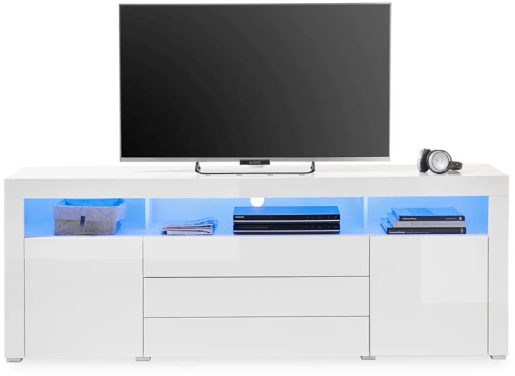TV-Lowboard weiß inkl. Beleuchtung