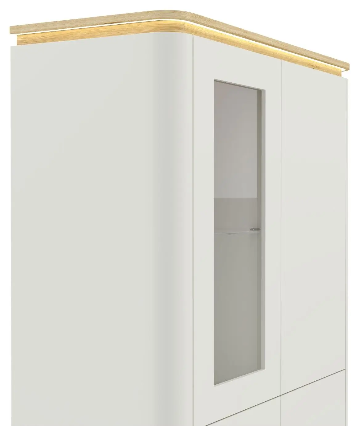 Highboard Namur weiß matt/Eiche hell mit Beleuchtung