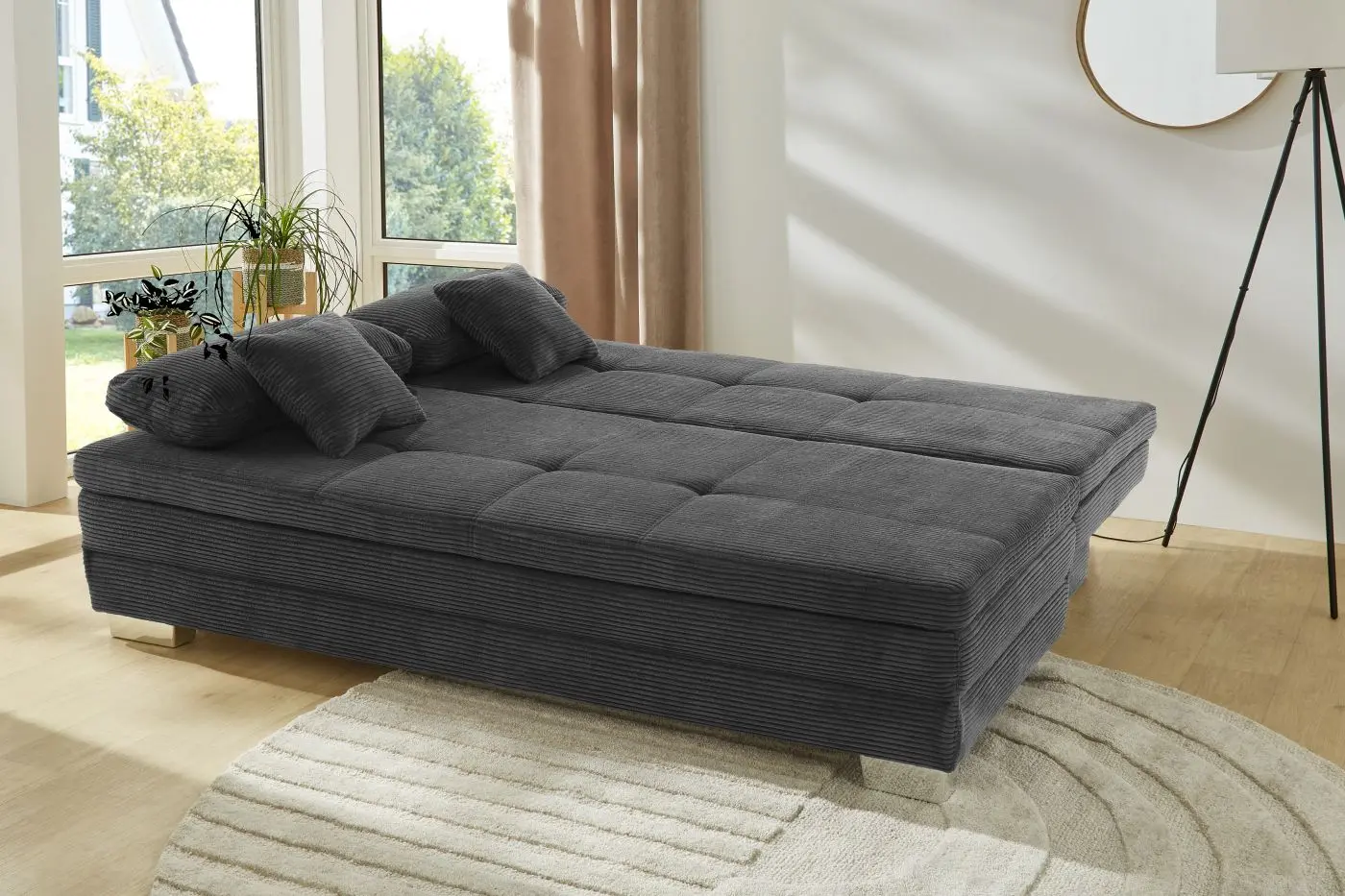 Dauerschläfersofa Lindau Cord grau