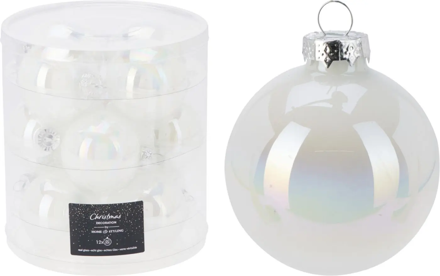 Weihnachtskugelset 12tlg. weiß