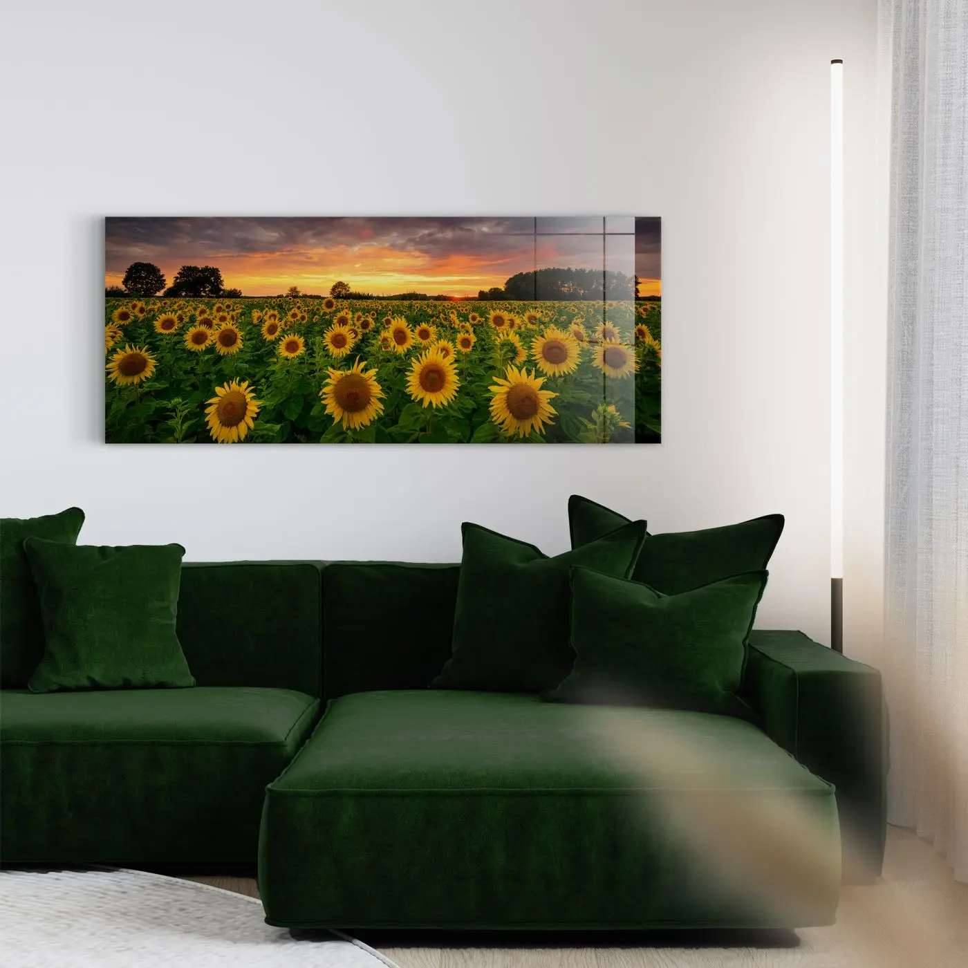 Glasbild Sunflowers 50 x 125 cm