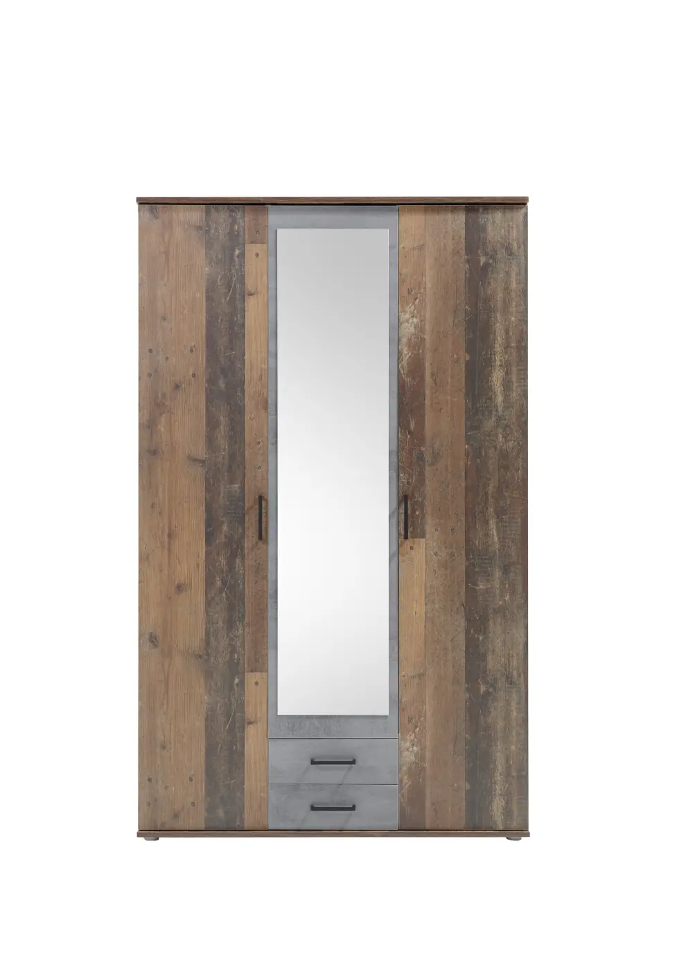 Drehtürenschrank Chicago 3-türig Old Style dunkel/Betonoxid Drehtürenschrank Chicago 3-türig Old Style dunkel/Betonoxid