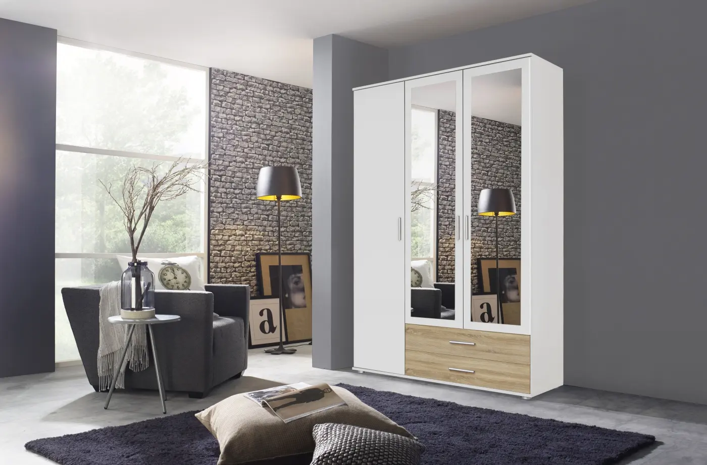 Drehtürenschrank Rasant-Extra 3-türig weiß